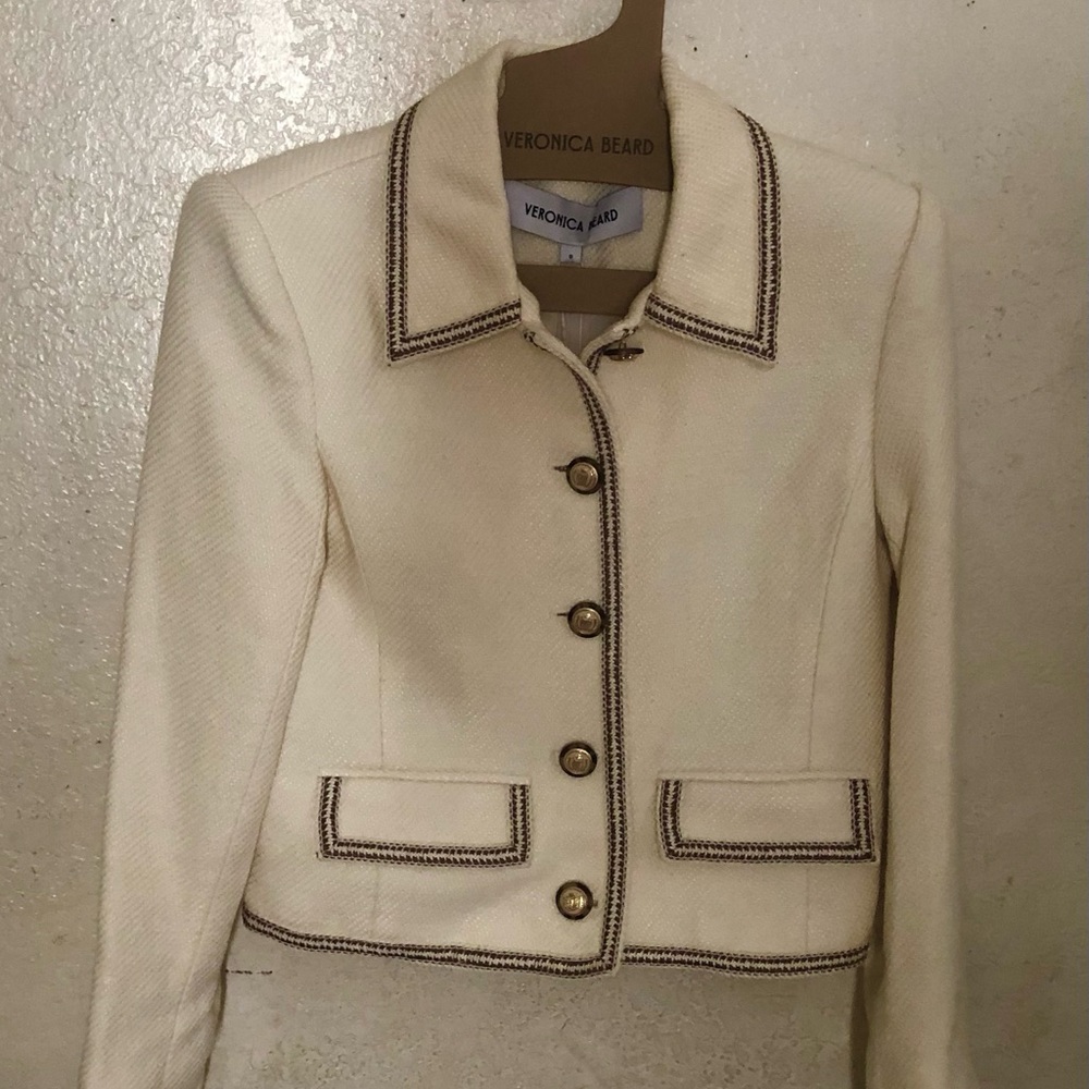 VERONICA BEARD NEW MAKAYLA JACKET IN IVORY SIZE 0